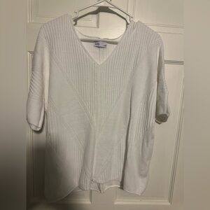Croft & Barrow White V-Neck Knit Top